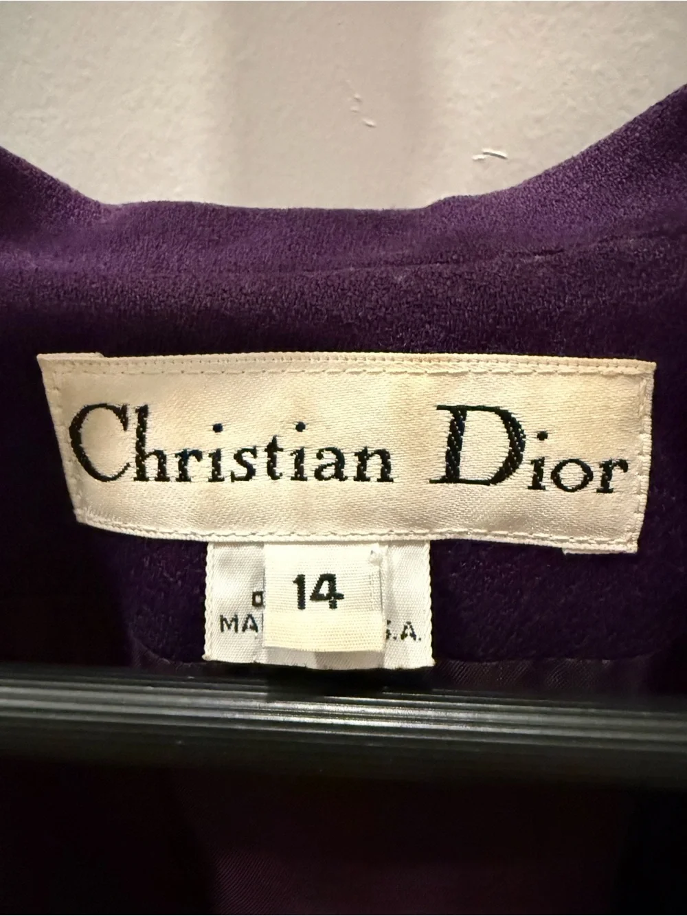 Christian Dior Double Breasted eggplant elegant jacket